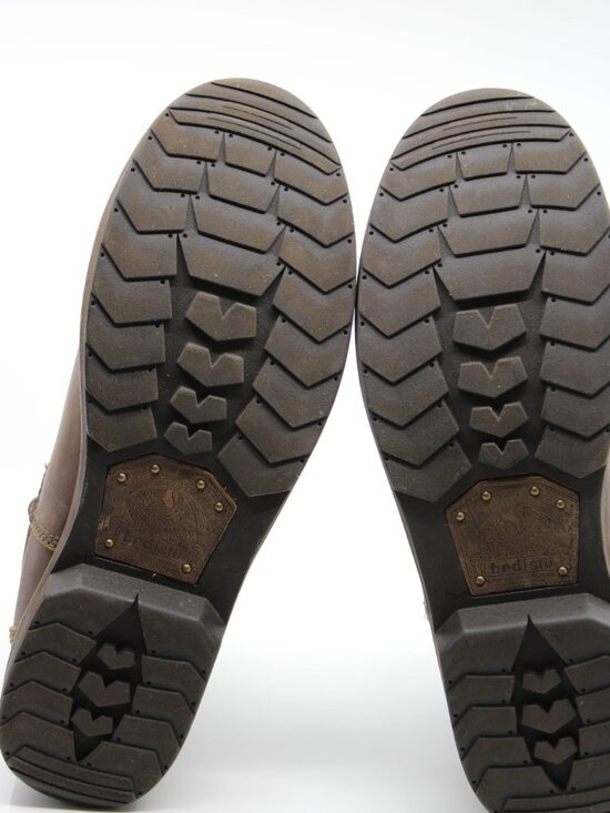 Bed Stu NWT Men Ankle Botts Brown Genuine Distress Leather S 12M Elastic Cushion